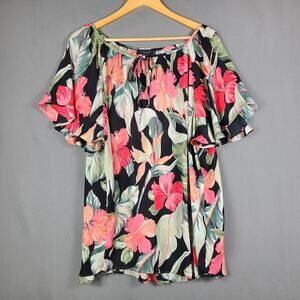 Grace The Perfect Fit Pink Green Floral Top Fairycore Boho Cottagecore Size 2X